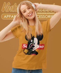 Supreme Mickey Mouse Bape Women TShirt