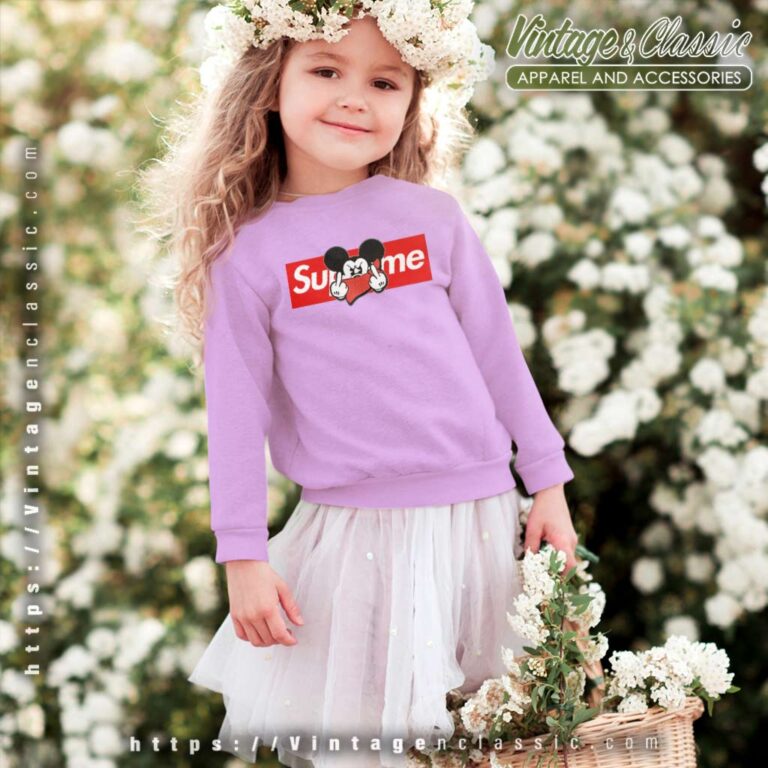 Supreme Mickey Mouse Middle Finger Kids Sweatshirt Supreme Mickey Mouse Middle Finger Kids Sweatshirt