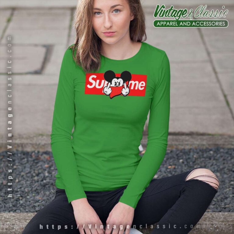 Supreme Mickey Mouse Middle Finger Long Sleeve Tee Supreme Mickey Mouse Middle Finger Long Sleeve Tee