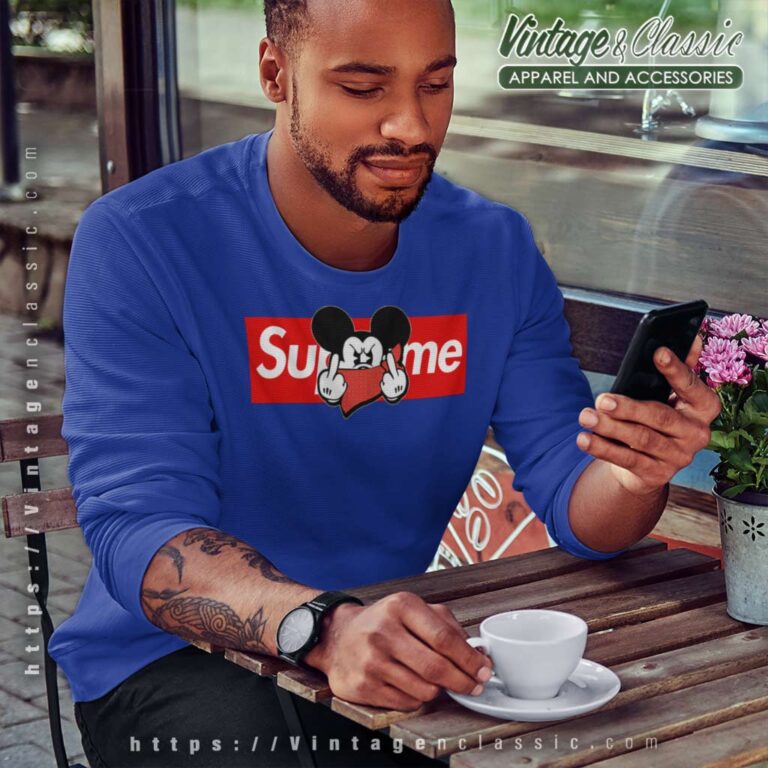 Supreme Mickey Mouse Middle Finger Sweatshirt Supreme Mickey Mouse Middle Finger Sweatshirt