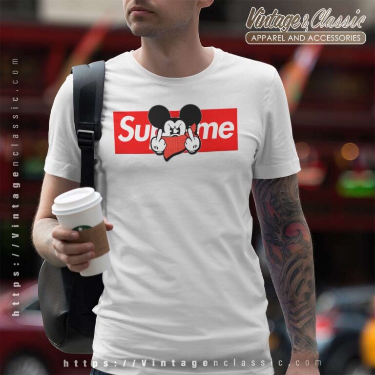 Supreme Mickey Mouse Middle Finger T Shirt Supreme Mickey Mouse Middle Finger T Shirt