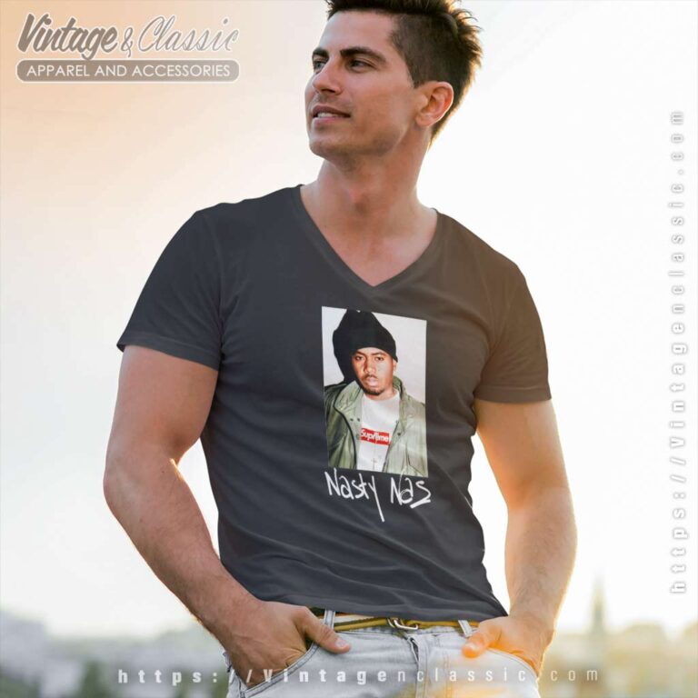 Supreme Nasty Nas Photo V Neck TShirt Supreme Nasty Nas Photo V Neck TShirt