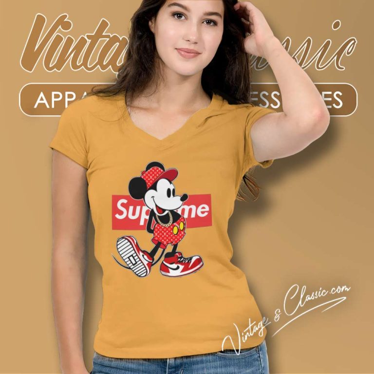 Supreme Nike Mickey Mouse V Neck TShirt Supreme Nike Mickey Mouse V Neck TShirt