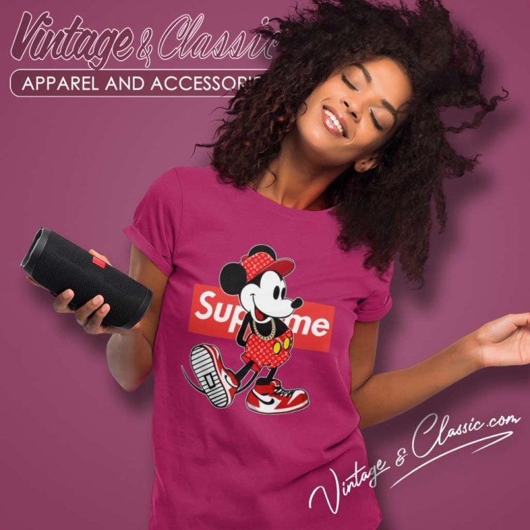 Supreme Nike Mickey Mouse Women TShirt Supreme Nike Mickey Mouse Women TShirt