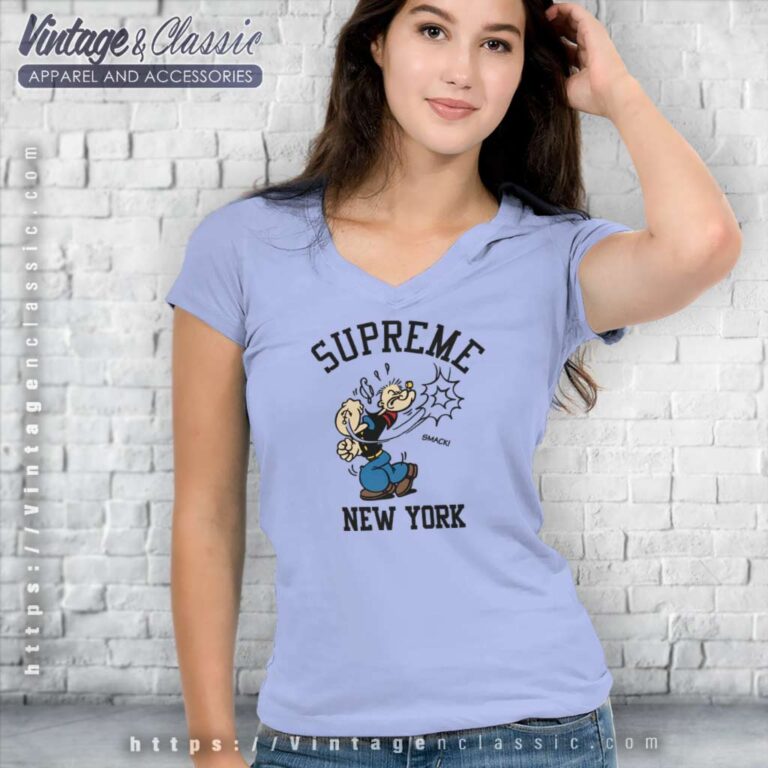 Supreme Popeye Smack V Neck TShirt Supreme Popeye Smack V Neck TShirt