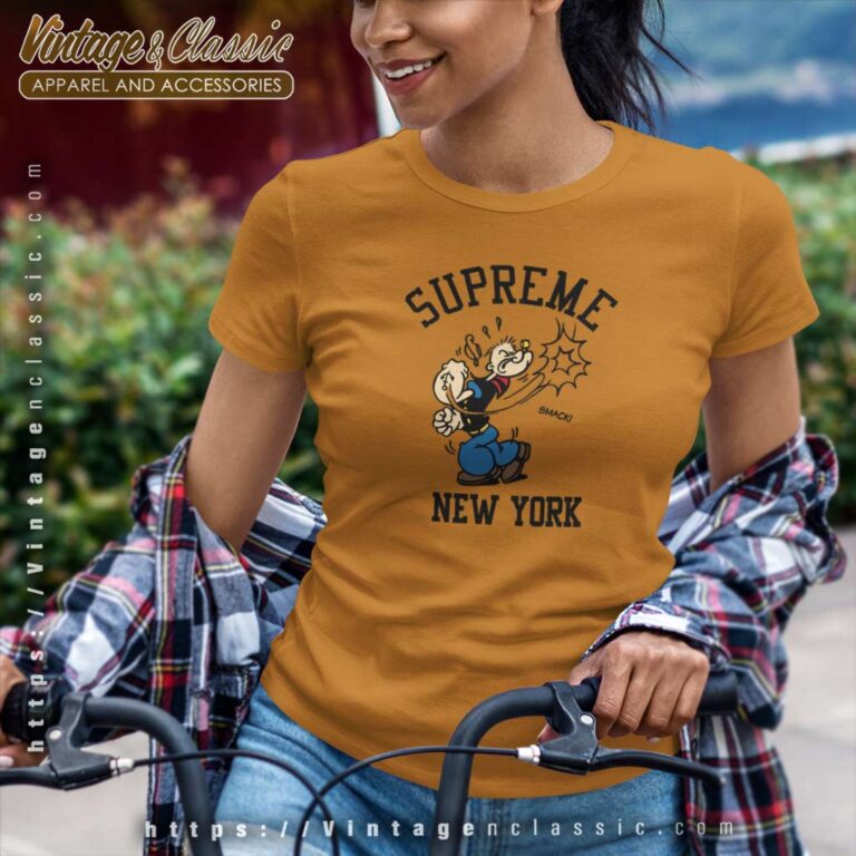 Supreme Popeye Smack Women TShirt Supreme Popeye Smack Women TShirt