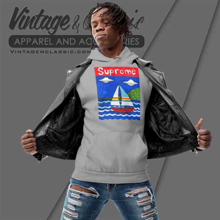 Supreme Sailboat Painting Ufo Box Logo Hoodie Supreme Sailboat Painting Ufo Box Logo Hoodie