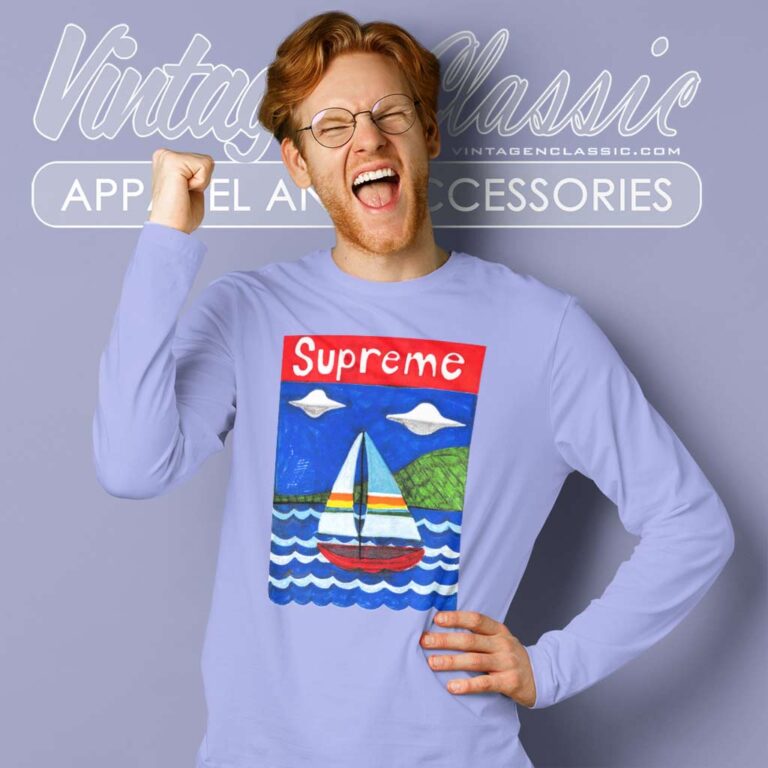 Supreme Sailboat Painting Ufo Box Logo Long Sleeve Tee Supreme Sailboat Painting Ufo Box Logo Long Sleeve Tee