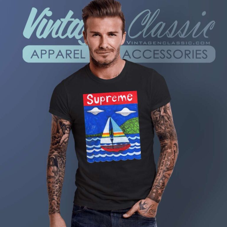 Supreme Sailboat Painting Ufo Box Logo T Shirt Supreme Sailboat Painting Ufo Box Logo T Shirt