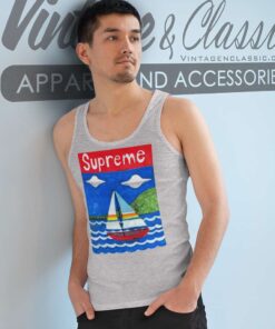 Supreme Sailboat Painting Ufo Box Logo Tank Top Racerback