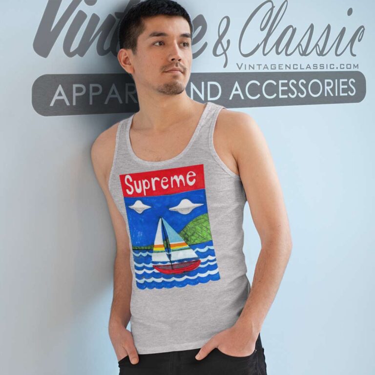 Supreme Sailboat Painting Ufo Box Logo Tank Top Racerback Supreme Sailboat Painting Ufo Box Logo Tank Top Racerback