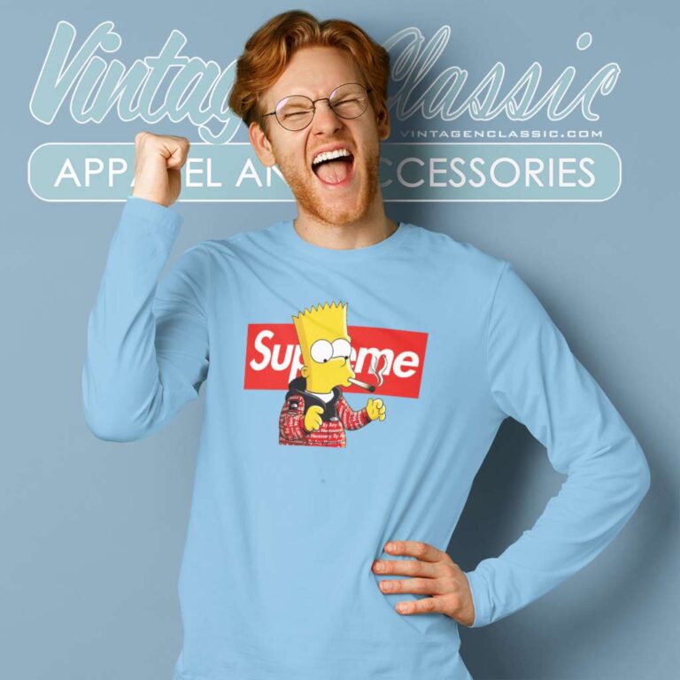 Supreme Smoking Bart The Simpsons Long Sleeve Tee Supreme Smoking Bart The Simpsons Long Sleeve Tee