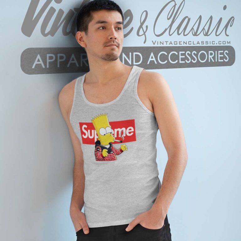 Supreme Smoking Bart The Simpsons Tank Top Racerback Supreme Smoking Bart The Simpsons Tank Top Racerback