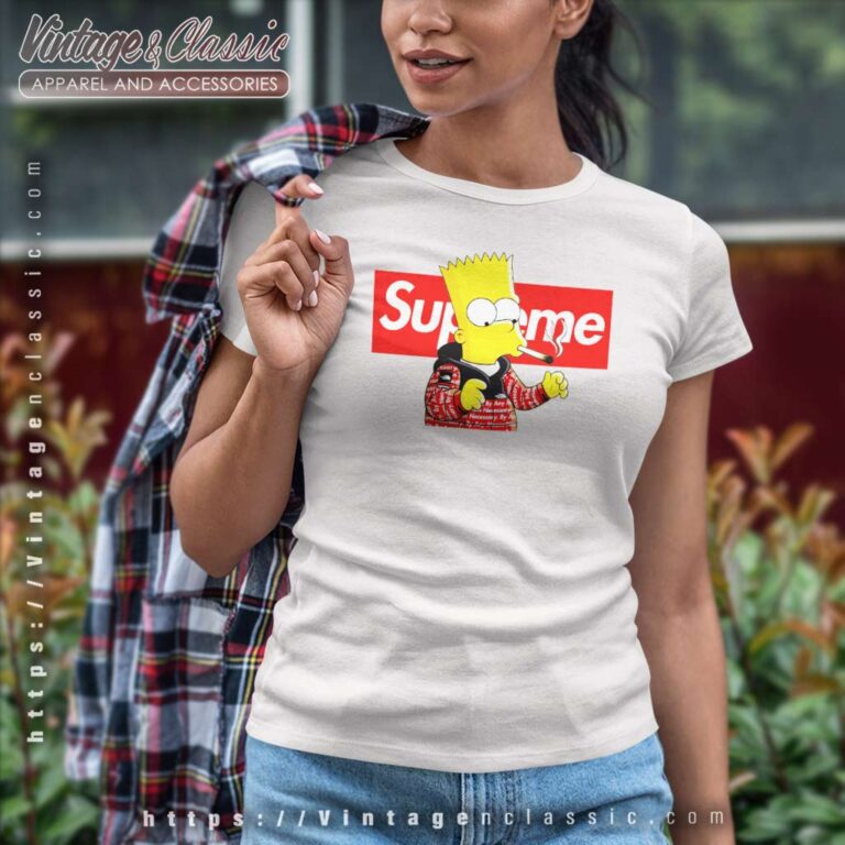 Supreme Smoking Bart The Simpsons Women TShirt Supreme Smoking Bart The Simpsons Women TShirt