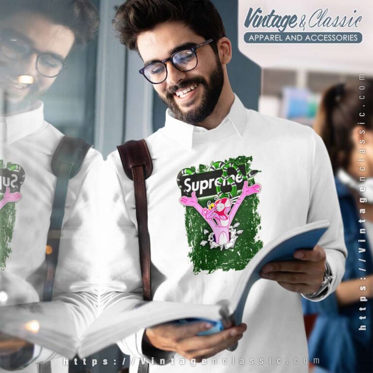 Supreme Snake Logo Pink Panther Sweatshirt Supreme Snake Logo Pink Panther Sweatshirt