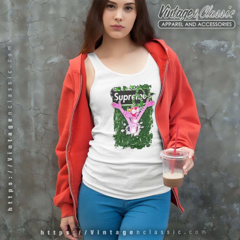 Supreme Snake Logo Pink Panther Tank Top Racerback Supreme Snake Logo Pink Panther Tank Top Racerback