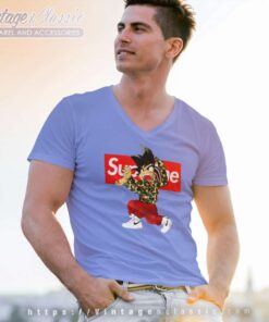 Supreme Son Goku Bape V Neck TShirt