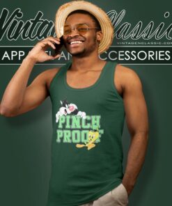 Sylvester The Cat And Tweety Bird Pinch Proof St Paddys Day Tank Top Racerback