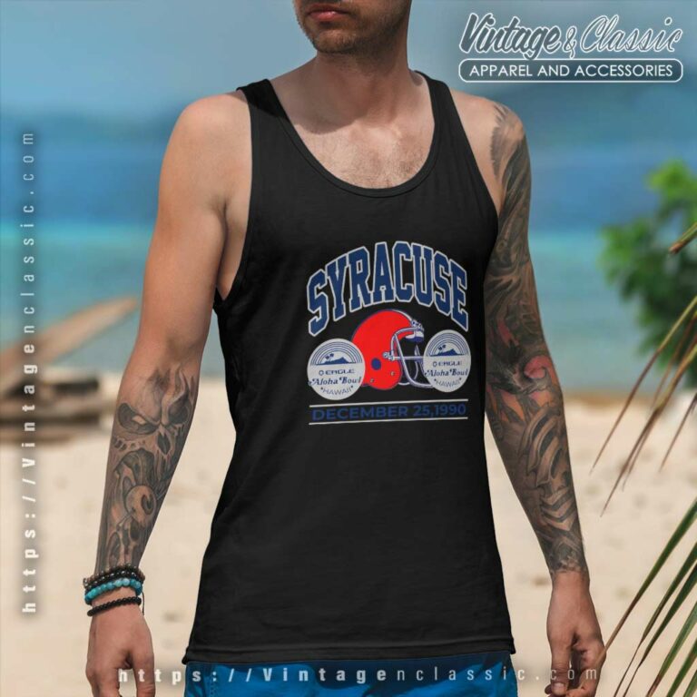 Syracuse Football 1990 Aloha Bowl Big Spellout Graphic Tank Top Racerback Syracuse Football 1990 Aloha Bowl Big Spellout Graphic Tank Top Racerback