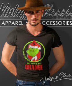 Syracuse Orange Ncaa Christmas Grinch Shirt I Hate People But I Love My Orange 4 Syracuse Orange Ncaa Christmas Grinch Shirt I Hate People But I Love My Orange V Neck TShirt