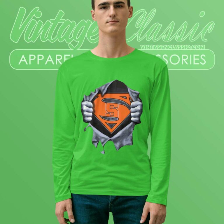 Syracuse Orange Superman Logo Long Sleeve Tee Syracuse Orange Superman Logo Long Sleeve Tee