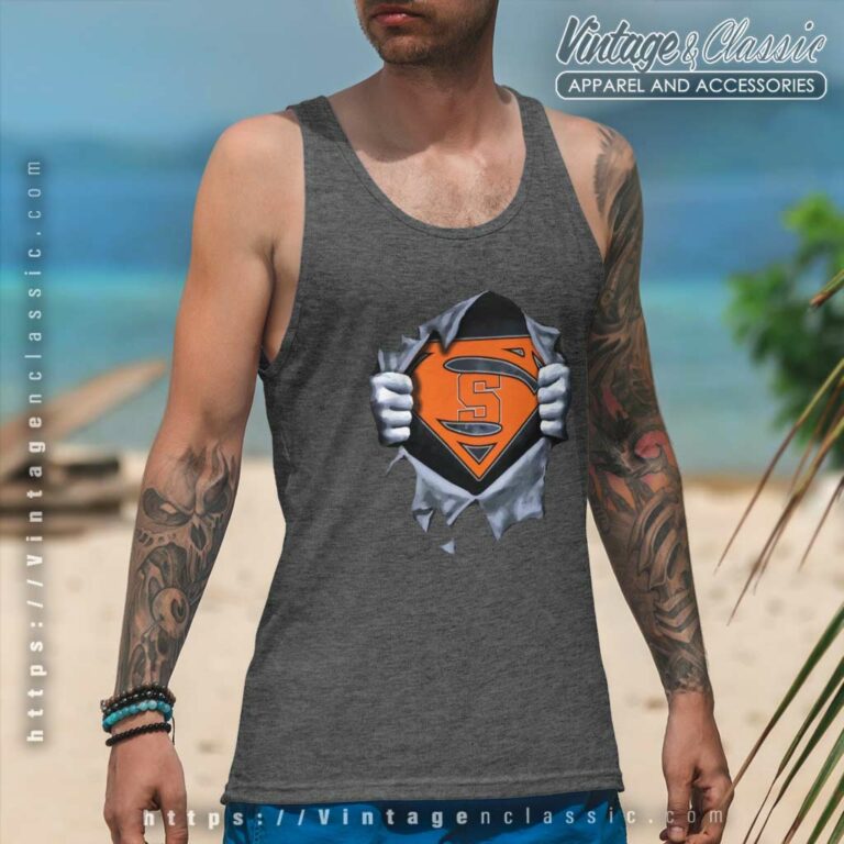 Syracuse Orange Superman Logo Tank Top Racerback Syracuse Orange Superman Logo Tank Top Racerback