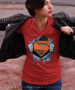 Syracuse Orange Superman Logo V Neck TShirt