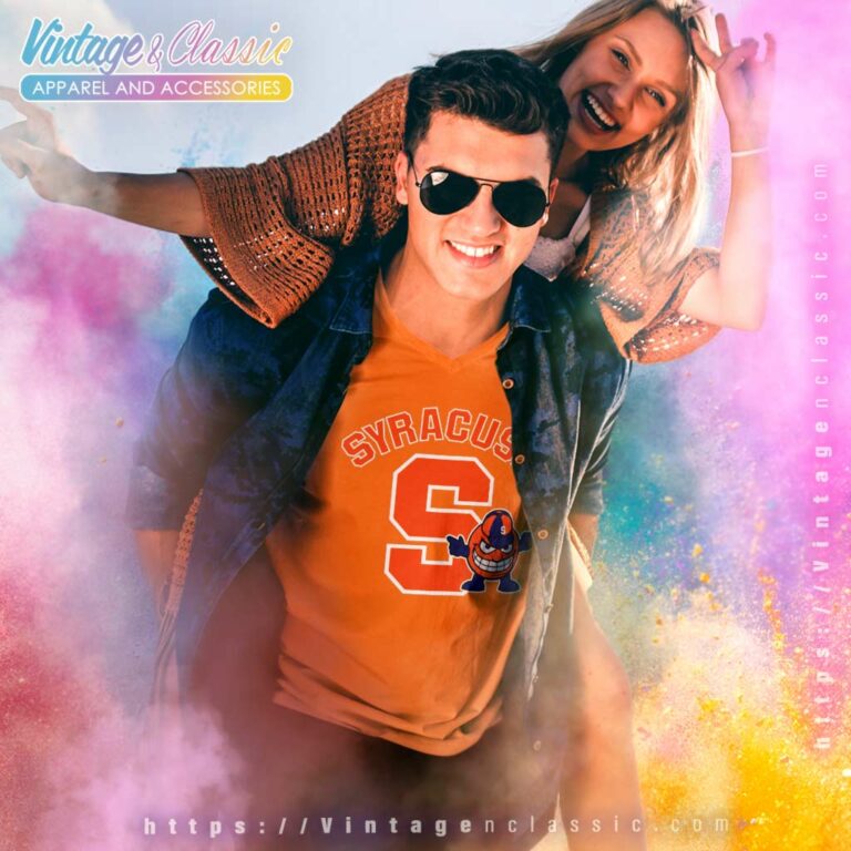 Syracuse Otto The Orange Steel Logo V Neck TShirt Syracuse Otto The Orange Steel Logo V Neck TShirt