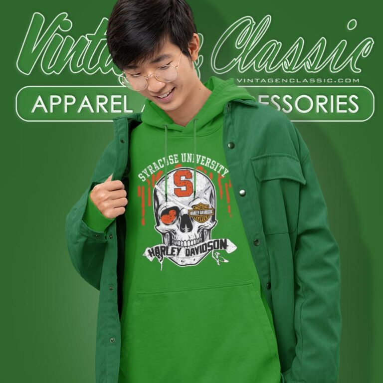 Syracuse University Harley Davidson Skull Hoodie Syracuse University Harley Davidson Skull Hoodie