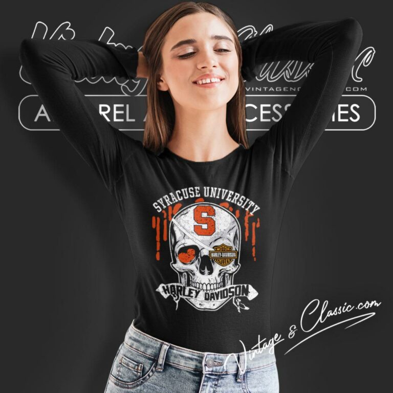Syracuse University Harley Davidson Skull Long Sleeve Tee Syracuse University Harley Davidson Skull Long Sleeve Tee