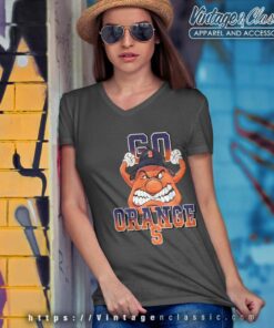 Syracuse University Otto The Orange Graphic V Neck TShirt