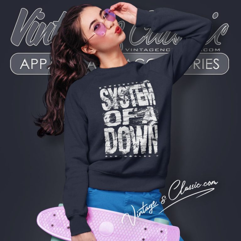 System Of A Down Distressed Logo Sweatshirt System Of A Down Distressed Logo Sweatshirt