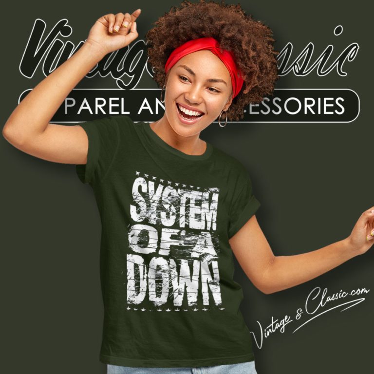 System Of A Down Distressed Logo Women T Shirt System Of A Down Distressed Logo Women T Shirt