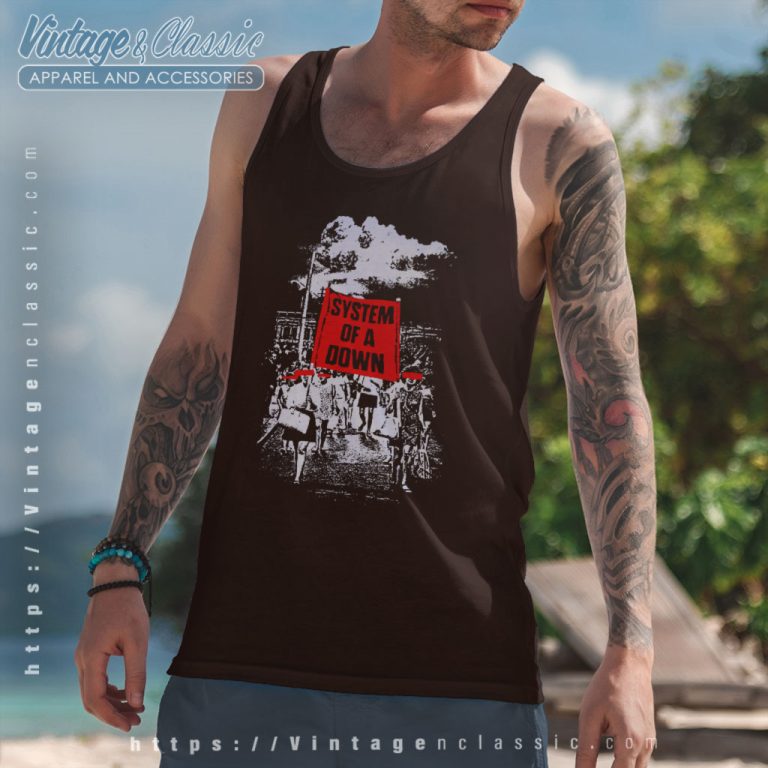 System Of A Down Protest Tank Top Racerback System Of A Down Protest Tank Top Racerback