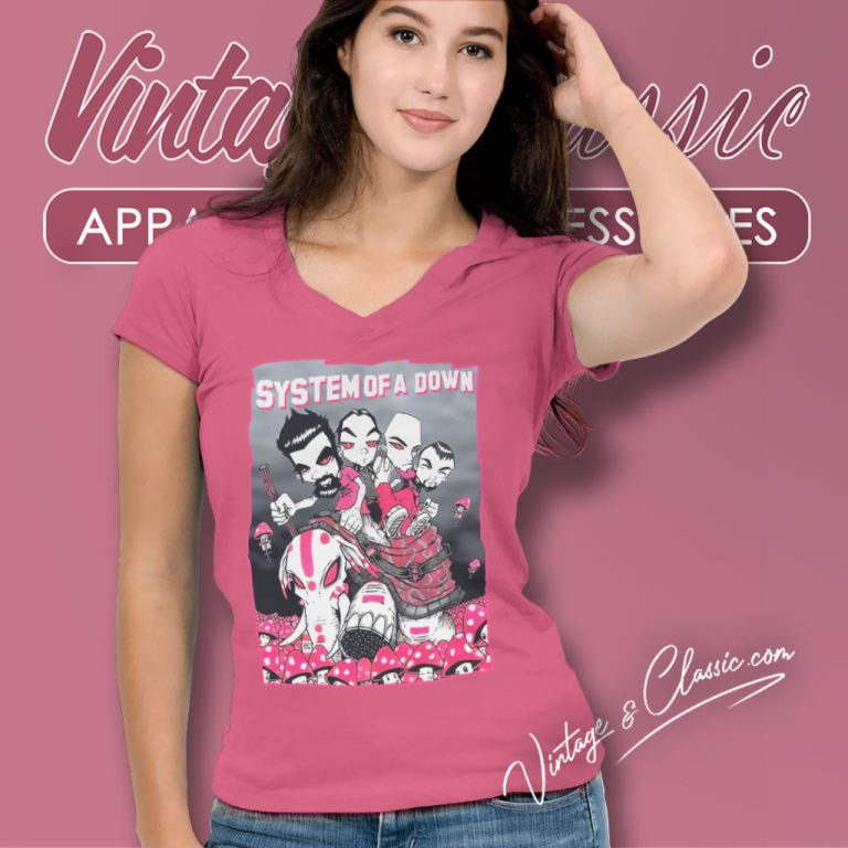 System Of A Down Spring Tour V Neck TShirt System Of A Down Spring Tour V Neck TShirt