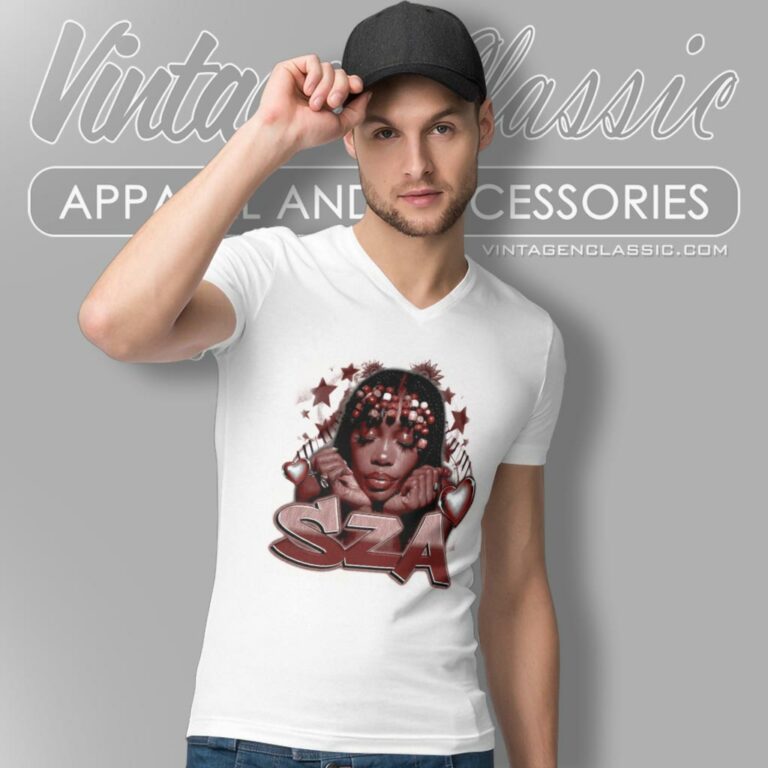 Sza Retro Graffiti V Neck TShirt Sza Retro Graffiti V Neck TShirt