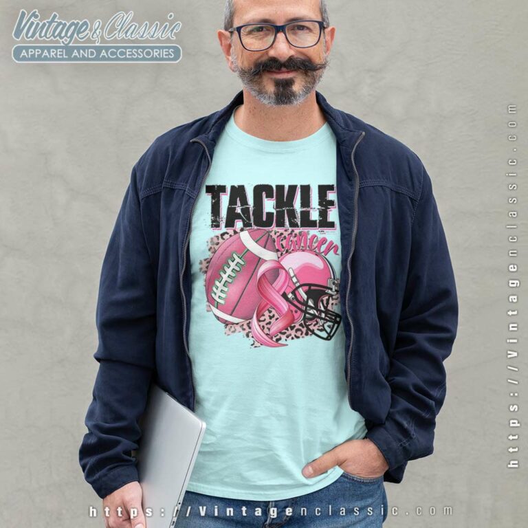 Tackle Cancer Football Mom Breast Cancer Awareness Long Sleeve Tee Tackle Cancer Football Mom Breast Cancer Awareness Long Sleeve Tee