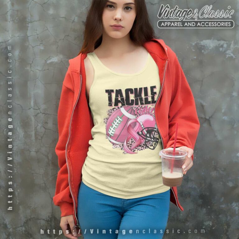 Tackle Cancer Football Mom Breast Cancer Awareness Tank Top Racerback Tackle Cancer Football Mom Breast Cancer Awareness Tank Top Racerback