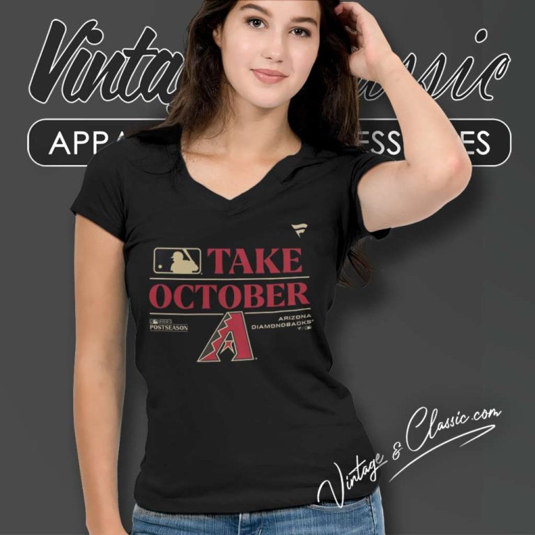 Take October Arizona Diamondbacks Mlb 2023 Postseason V Neck TShirt Take October Arizona Diamondbacks Mlb 2023 Postseason V Neck TShirt