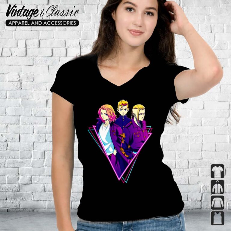 Takemichi Manjiro Ken Neon Aesthetic Art Shirt Tokyo Revengers Vneck Takemichi Manjiro Ken Neon Aesthetic Art Shirt Tokyo Revengers Vneck