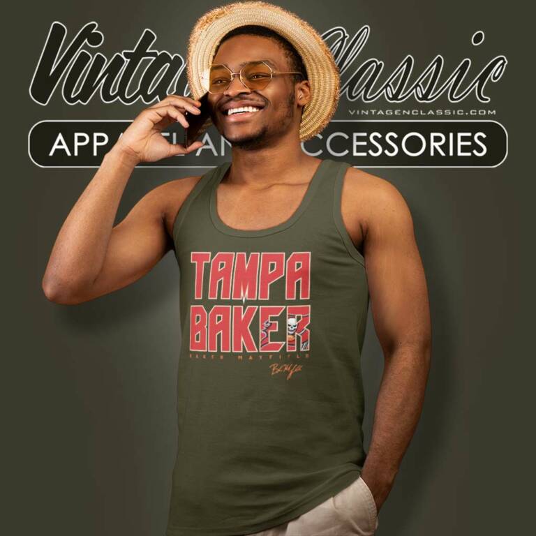 Tampa Bay Baker Mayfield Signature Tank Top Racerback Tampa Bay Baker Mayfield Signature Tank Top Racerback