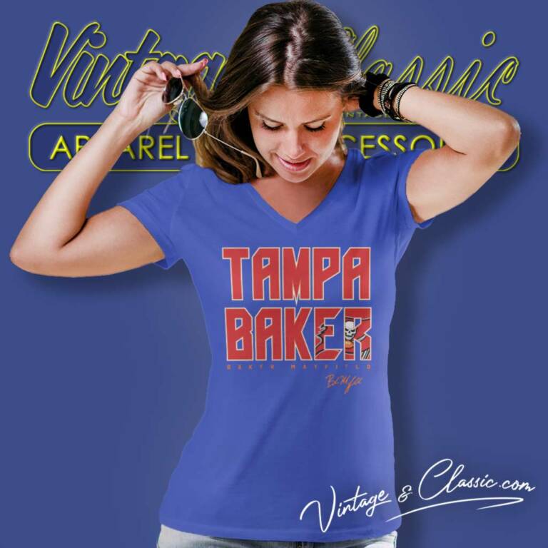 Tampa Bay Baker Mayfield Signature V Neck TShirt Tampa Bay Baker Mayfield Signature V Neck TShirt