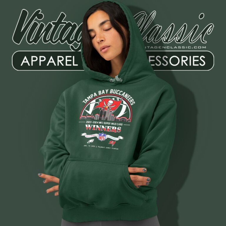 Tampa Bay Buccaneers 2023 2024 Nfc Super Wild Card Winners Skyline Nfl Playoffs Divisional Hoodie Tampa Bay Buccaneers 2023 2024 Nfc Super Wild Card Winners Skyline Nfl Playoffs Divisional Hoodie