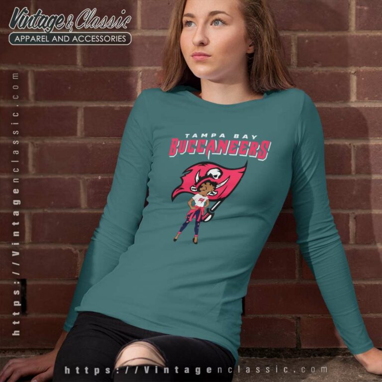Tampa Bay Buccaneers Betty Boop Brown Skin Long Sleeve Tee Tampa Bay Buccaneers Betty Boop Brown Skin Long Sleeve Tee