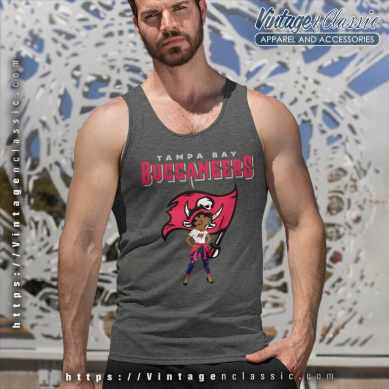 Tampa Bay Buccaneers Betty Boop Brown Skin Tank Top Racerback Tampa Bay Buccaneers Betty Boop Brown Skin Tank Top Racerback