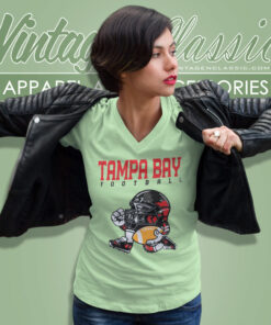 Tampa Bay Buccaneers Football Helmet Vintage V Neck TShirt