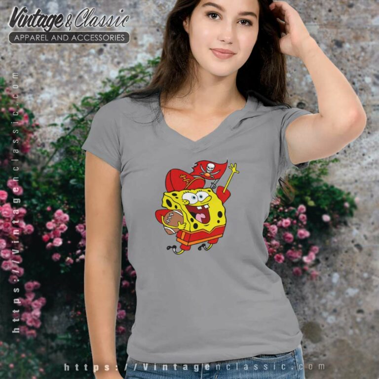 Tampa Bay Buccaneers Football Spongebob V Neck TShirt Tampa Bay Buccaneers Football Spongebob V Neck TShirt