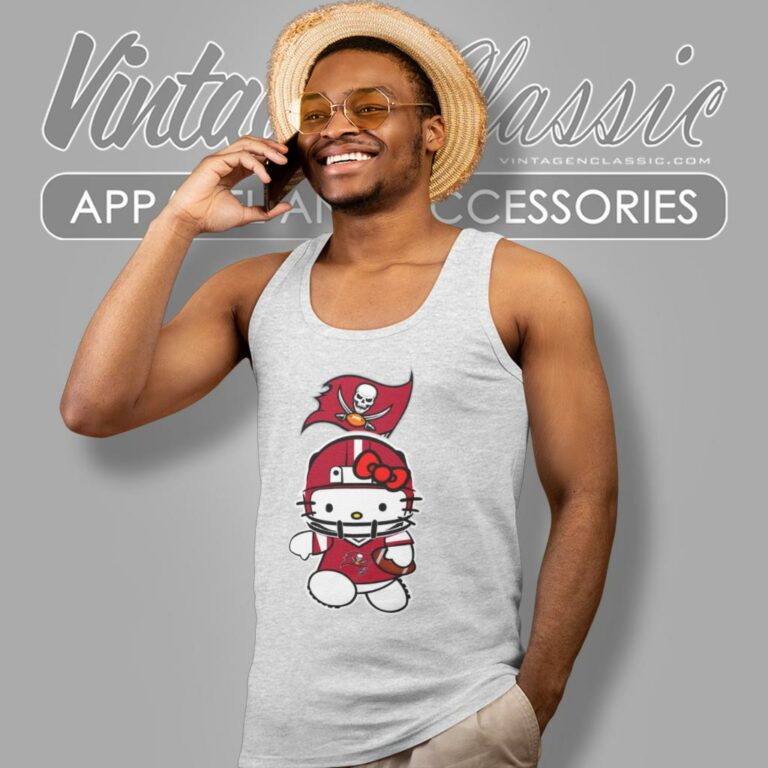 Tampa Bay Buccaneers Hello Kitty Tank Top Racerback Tampa Bay Buccaneers Hello Kitty Tank Top Racerback