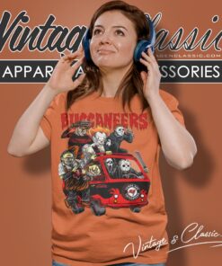 Tampa Bay Buccaneers Horror Movies Characters Halloween Shirt Women T shirt
