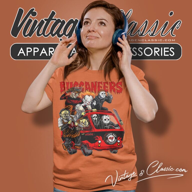 Tampa Bay Buccaneers Horror Movies Characters Halloween Shirt Women T shirt Tampa Bay Buccaneers Horror Movies Characters Halloween Shirt Women T shirt